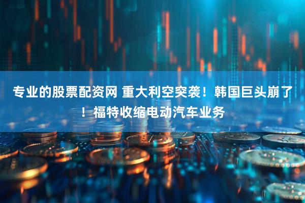 专业的股票配资网 重大利空突袭！韩国巨头崩了！福特收缩电动汽车业务