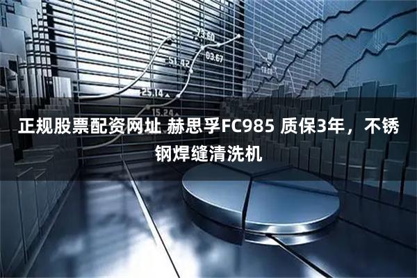 正规股票配资网址 赫思孚FC985 质保3年，不锈钢焊缝清洗机